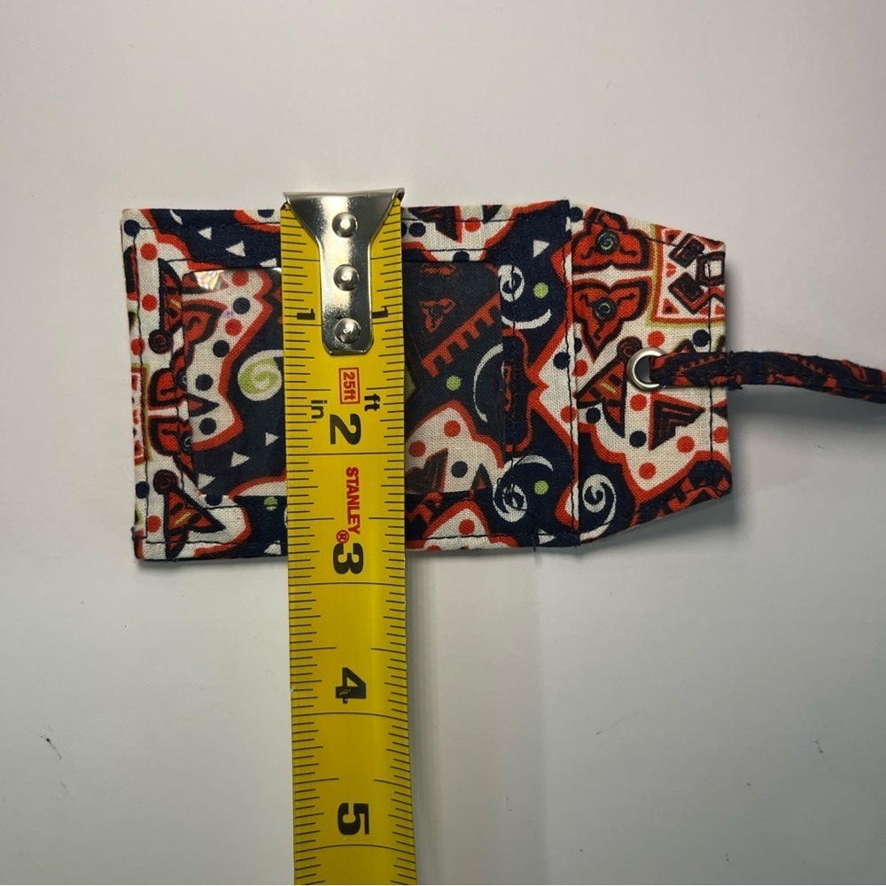 Colorful Orange Blue Green Laminated Luggage Tag Travel I D Badge Fun Pattern - Picture 8 of 9
